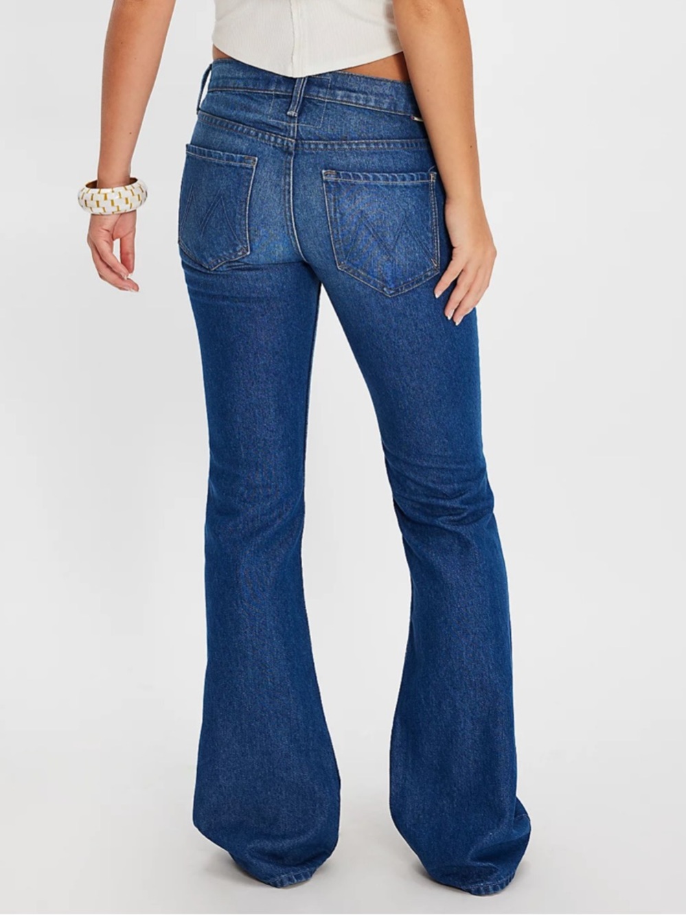 Free People New Snacks! by MOTHER The Takeout Flare Jeans Scrumptious Blue